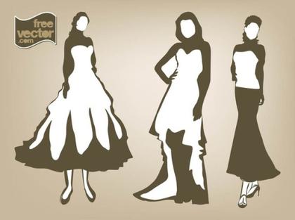 Women in Dresses Free Vector