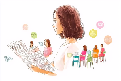 Women Reading Newspaper