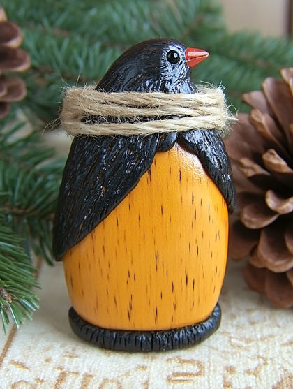 Wooden Bird Figurine