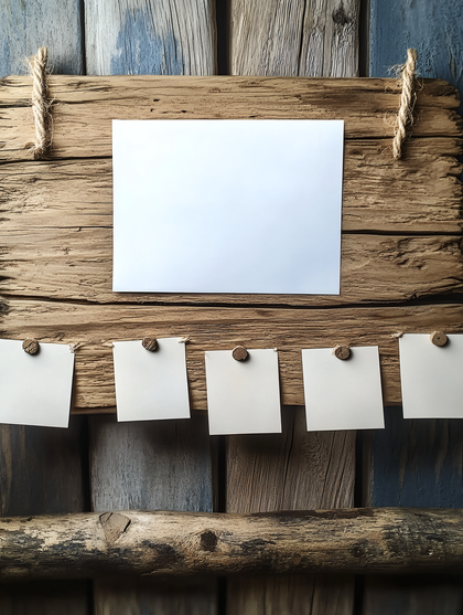 Wooden Board with Blank Cards