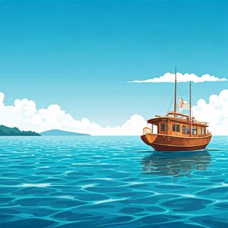 wooden boat ocean