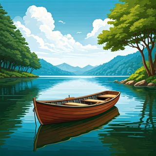 wooden boat lake