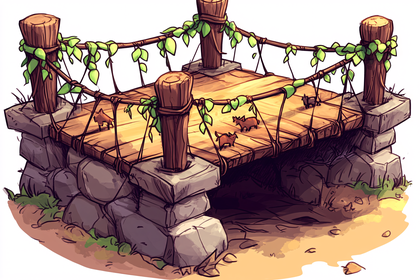 Wooden Bridge Scene