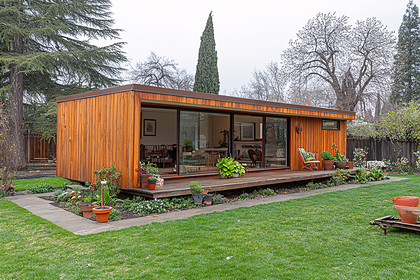 Wooden Cabin in Garden