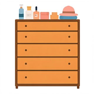 wooden dresser illustration