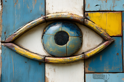 Wooden Eye Sculpture