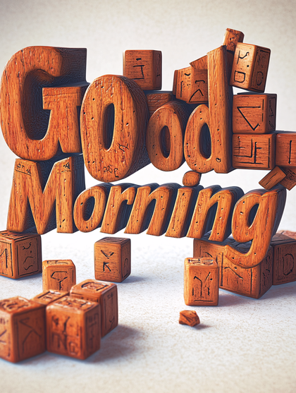 Wooden Good Morning Blocks
