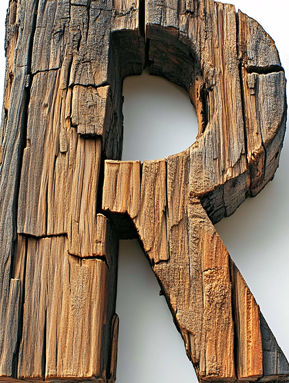 Wooden Letter R On White Background