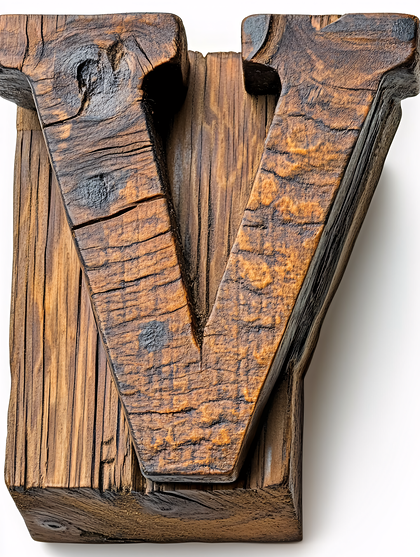 Wooden Letter V
