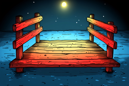 Wooden Pier at Night