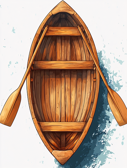 Wooden Rowboat