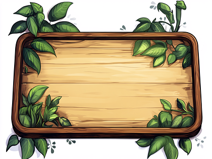 Wooden Sign With Greenery Border