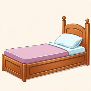 wooden single bed