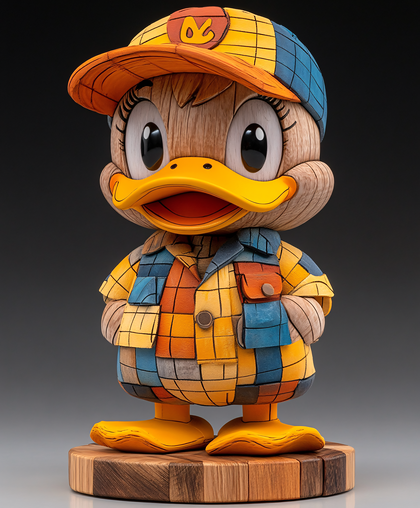 Wooden Textured Duck Character
