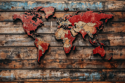 Wooden World Map