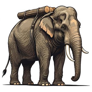 working-elephant-log