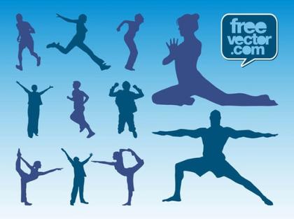 Workout Silhouettes Free Vector