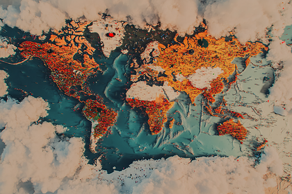 World Map in Clouds