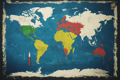 World Map in Retro Style