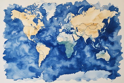 World Map in Watercolor