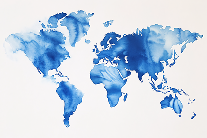 World Map In Watercolor