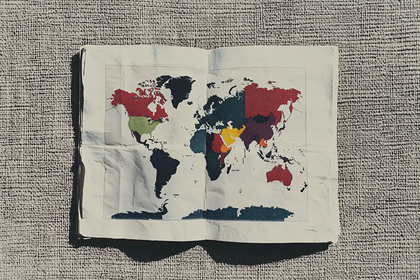 World Map on Fabric