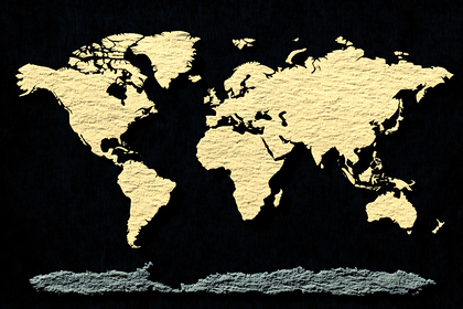World Map on Textured Background