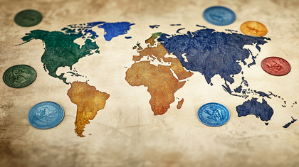World Map with Coins