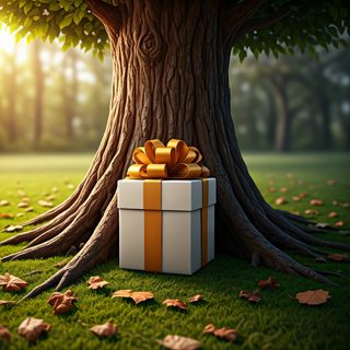 gift under tree