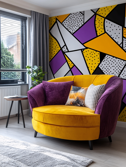 Yellow And Purple Modern Armchair