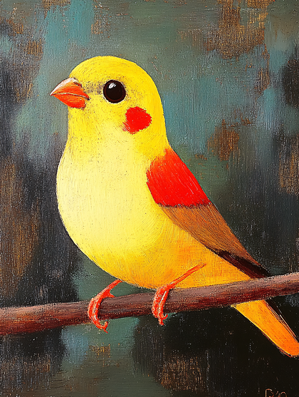 Yellow Bird On Branch