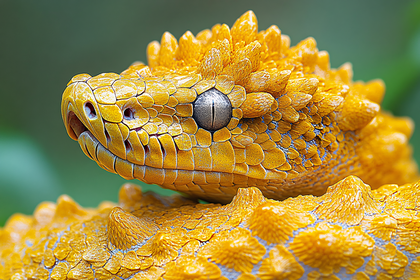 Yellow Bush Viper Close-Up
