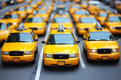 Yellow Cabs in Dense Formation