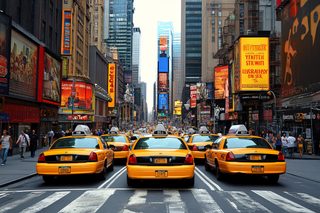 Yellow Cabs in Times Square