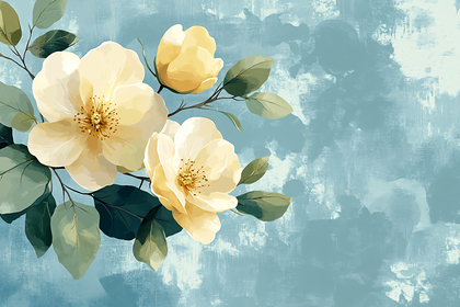 Yellow Floral Watercolor Illustration