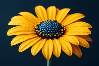 Yellow Flower With Blue Center