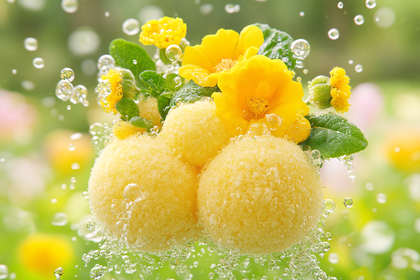 Yellow Flowers and Spheres