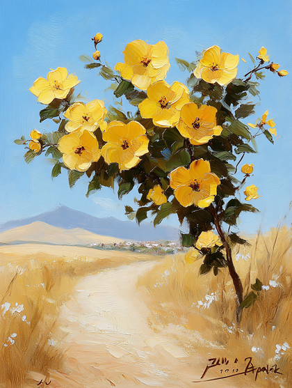 Yellow Flowers in a Field