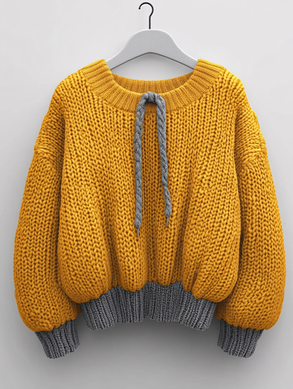 Yellow Knitted Sweater On Hanger