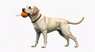 labrador with ball