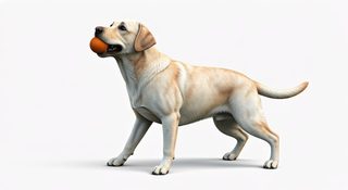 labrador with ball