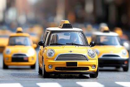 Yellow Taxi Mini Cooper Model