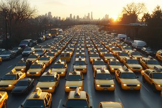 Yellow Taxi Rush Hour in New York City
