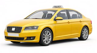 yellow taxi sedan