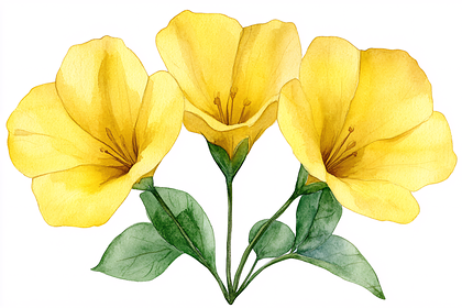 Yellow Watercolor Flowers Bouquet