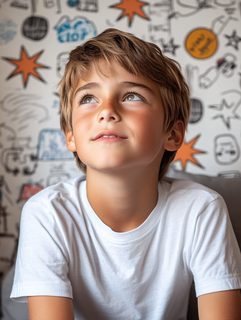 Young Boy Looking Up