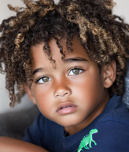 Young Boy with Curly Hair