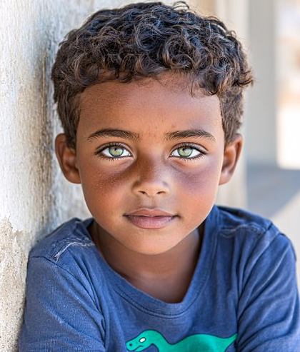 Young Boy with Green Eyes