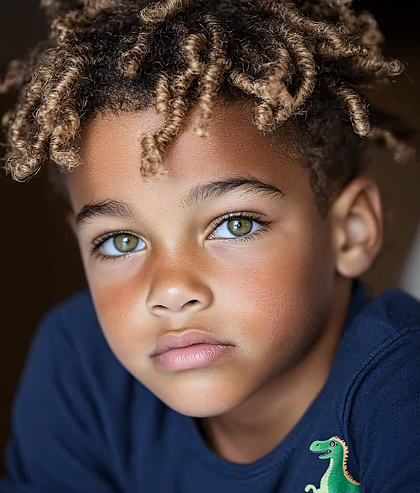 Young Boy with Green Eyes