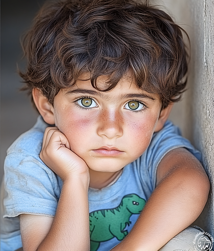 Young Boy with Green Eyes